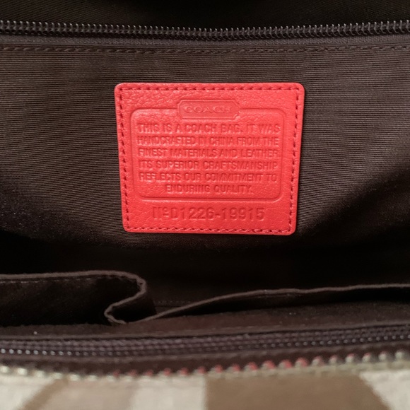 COACH SIGNATURE CANDACE STRIPE SATCHEL BAG!🧡🤎 - Picture 9 of 11